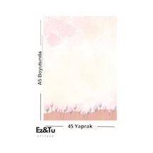 Pastel Lale Desenli A5 Defter 45 Yaprak Bahar Koleksiyonu Çok Renkli
