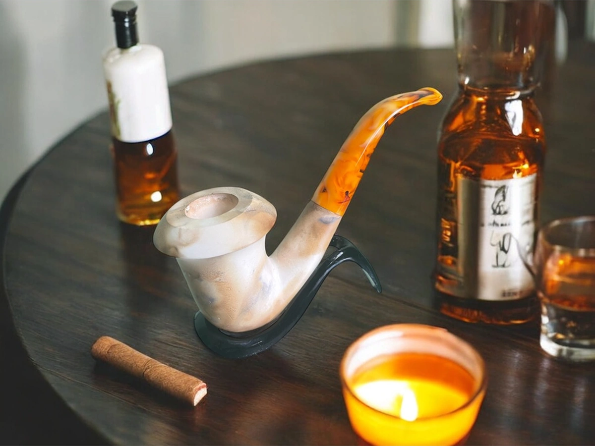 Amber Serenity Lületaşı Pipo El Yapımı, Kehribar Ağızlık, Koleksiyonluk, Doğal Taş, Filtreli