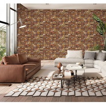 Roka 23104-4 Taş Desenli Kahverengi Duvar Kağıdı 16,5 M2