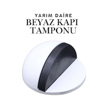 Beyaz Yarım Daire Yapışkanlı Kapı Tamponu Kapı Stoperi Metal Kapı Stopu Durdurucu Kapı Koruyucu