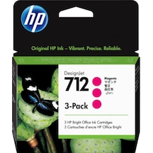 Hp 712 Magenta Kırmızı 29ml 3lü Paket Plotter Kartuşu 3ed78a / Hp