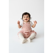 Tiffany Baby & Kids Müslin Cherry Vibe Tasarımlı Salopet ekru