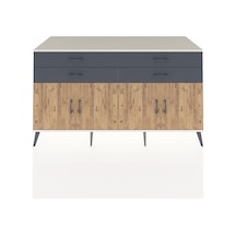 Kronos Konsol 2 Raflı 4 Çekmeceli 8 Kapaklı 176x59x99 Aytaşı-çam/ Aytaşı-çam/antrasit