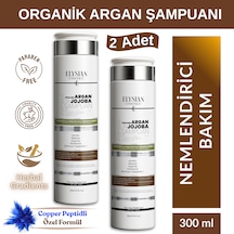 Elysian Essence Organik Argan & Jojoba Şampuanı 2 Adet Copper Peptidli Saç Bakımı Kırılma Karşıtı 300 Ml Tüm Saç Tipleri