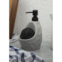 Taş Desenli Sıvı Sabunluk - Sünger Hazneli Mutfak Sabunluğu - 700 Ml - Çakıl Desen -