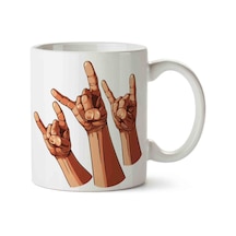 Heavy Metal Rock And Roll Royalt Porselen Kupa Bardak Beyaz