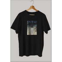 Noıssey -wed Yalnızlık Tasarım Baskılı Oversize T-shirt Tişört Sokak Tarzı Siyah