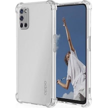 Oppo A92 Uyumlu Kapak Kamera Korumalı Antişok Airbag Köşe Korumalı Silikon Şeffaf Kılıf