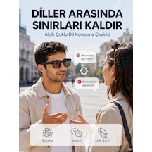Siyah Aı Akıllı Gözlük Fotoğraf Video Ses Kayıtlı Çoklu Dil Çeviri Bluetooth Bağlantılı 3 Lensli
