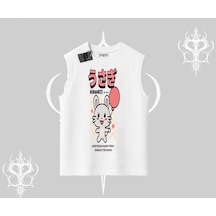Tarzsokak Kolsuz Tshirt Usagi Kawaii Cute Heart Energy Beyaz