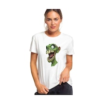 Zombie Baskılı Beyaz Kadın Tshirt (534308355)