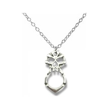 Kurukafa Figürlü Gotik Tarz Kolye Gümüş Renk Unisex Zamak Metal Takı Çok renkli