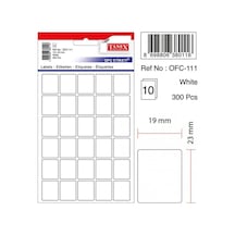 Tanex Ofis Etiketi Poşetli 19x23 Mm Beyaz 10 Lu Paket