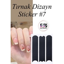 Nail Art Sticker Kendinden Yapışkanlı, Tırnak Süsleme, Tırnak Dövmesi Stikır 7 Siyah-7