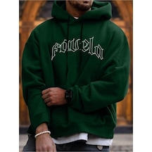 Favela Sweatshirt - Yeşil Baskılı Oversize Kapüşonlu Yeşil
