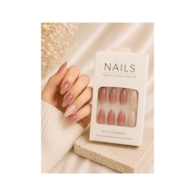 Zelüx - Bronz Vişne Tonlarda - 24 Adet Yapıştırma Tırnak Sanatı Seti Nail Art