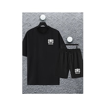 Tarzsokak Macklin Unisex Kadın Erkek Gym King Baskılı Oversize Tshirt Ve Şort Eşofman Takımı Macklingym Siyah