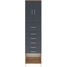 Arges Dolap 2 Raflı 6 Çekmeceli 2 Kapaklı 60x30x243 Çam-antrasit Çam