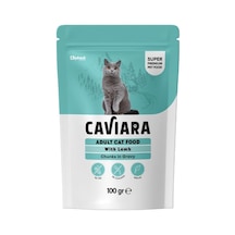 Caviara Pouch Sos İçinde Et Parçacıklı Kuzu Etli Yetişkin Kedi Konservesi 100 Gr