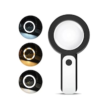 30x -12ışıklı Büyüteç Taşınabilir Çıft Katmanlı Optik Cam Okuma Büyüteç 2290-18