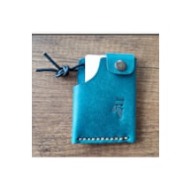 Sumerian Leather Craft Pueblo Deri Kartlık Mavi Mavi