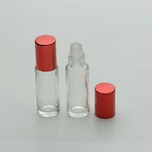 Boş Parfüm Şişesi 4-5 ML 5 Adet Roll-on Kırmızı Kapaklı Boş Şişe