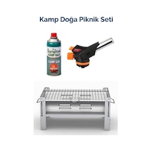 Kamptek Portatif Kamp Mangal Seti - Gaz Kartuşu + Pürmüz Başlığı + Katlanabilir Mangal 3'lü Set Diğer