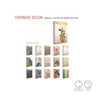 Gıpta Orange Book Spiralli Offset Plastik Defter A4 120 Yp Çizgili 4954 Çok Renkli