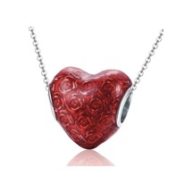 Fastbuy S925 Saf Gümüş Kırmızı Aşk Dıy Bilezik Kolye Boncuk Çok Renkli Takı Çok Renkli