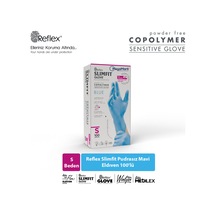 Slimfit Glove Pudrasız Yırtılmaya Dayanıklı Tek Kullanımlık Mavi Eldiven 100'lü