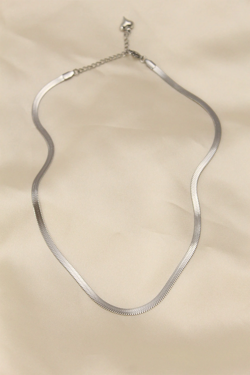316l Çelik Silver Renk 45 Cm İtalyan Zincir Model Kadın Kolye Standart