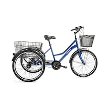 Bisan Porter 24 Jant 44 Cm Kadro 3 Tekerli Şehir Bisiklet - Lacivert Beyaz Çok Renkli