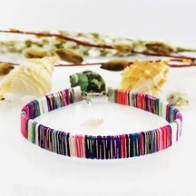 Karışık Renkli Yassı Kadın Halhal Çok Renkli