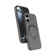 Newface Apple iPhone Uyumlu  17 Regal Magsafe Standlı Kapak - Titan Gri