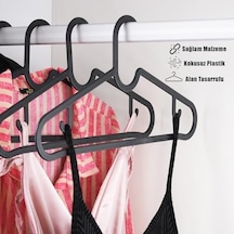Plastik Slim Askı, Elbise Askısı, Siyah Askı Standart, Adet, 10 4 Renk