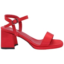 Bluefeet K045 Kırmızı Günlük 7 Cm Klasik Topuk Kadın Ayakkabı 001