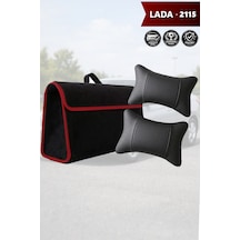 Lada 2115 Uyumlu Koltuk Yastığı Siyah Renk Bagaj Çantası Lüks Model