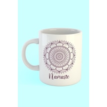 Mandala Namaste Baskılı Kahve Kupası Beyaz