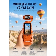 Kalobee Pocket3 Pro 4k Ultra Hd El Tipi Kamera 180 Döner Başlıklı Otofokus Vlog Kamerası Dokunmatik Ekranlı Cep Kamerası