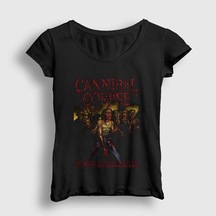 Presmono Kadın Evisceration Cannibal Corpse T-shirt Siyah