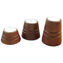 Pandora Ahşap Üçlü Tealight Piramit