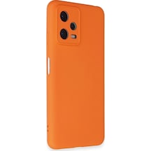 Newface - 348 - Xiaomi Redmi Note 12 5g Kılıf Nano İçi Kadife Silikon - Lvsqvr - - Turuncu