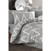 Eponj Home Kolay Ütülenir Nevresim Takımı Tek Kişilik Baskılı Olivia Gri Gri