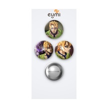 Jojo Animesi Pannacotta Fugo Anime 3'lü Metal Rozet Seti 58mm İğneli Buton Çanta Yaka Rozeti Çok Renkli