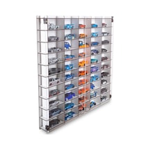 Pleksi Kapaklı 1/64 Ölçek 50araç Hotwheels Matchbox Metal Araç Uyumlu Model Oyuncak Araba Rafı-beyaz Beyaz Clear Covers