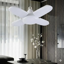 30 Watt 4 Kollu Pervane Led Ampul, Katlanabilir Fan Tipi Tavan Lambası, 6500k Beyaz Işık, 3250 Lümen, E27 Duy Uyumlu, Enerji Tasarruflu Atölye Ve Oda Aydınlatması