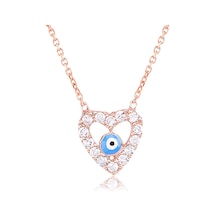 Göz Desenli Ortası Nazar Boncuklu Yuvarlak Gümüş Kolyeler İle Zarafetinizi Ortaya Çıkarın Hemen Satın Almak İçin Jwlera.com U İncele Gold - Rose Gold - Gümüş