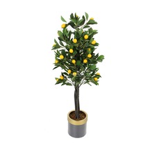 Yapay Limon Ağacı Metal Siyah-gold Saksıda 140 Cm