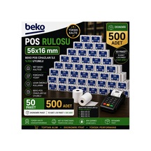 Pos Rulosu 56x16 Mm Termal Rulo 500 Adet 50 Paket X 10 Adet