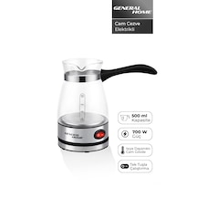 General Home Cz-47 Elektrikli Cam Cezve Siyah 0.5 L Türk Kahvesi, 700w, Gösterge Işıklı